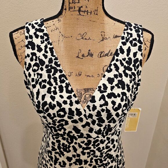 NWT Michael Kors Animal Print Sleeveless Dress Size 8 - Picture 2 of 9